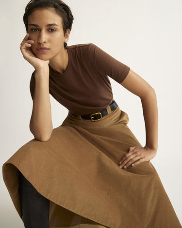 Willow Short Sleeve Tee in Chocolate