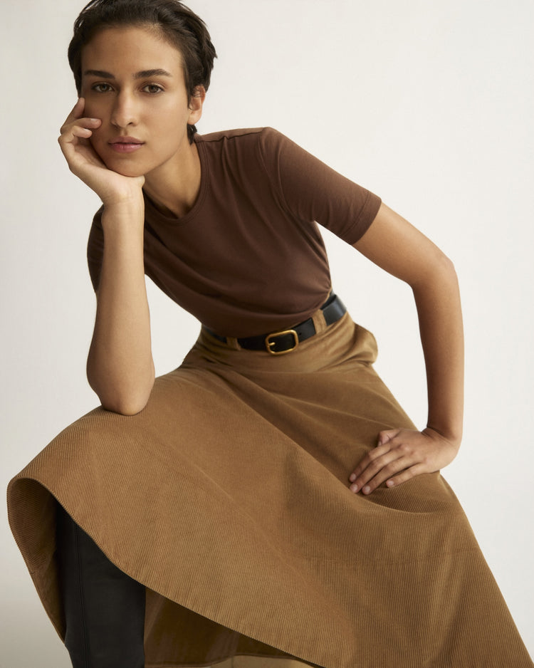 Willow Short Sleeve Tee in Chocolate