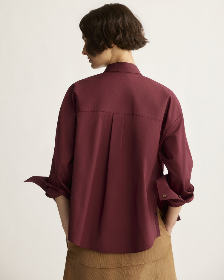 Watts Side Button Shirt in Berry