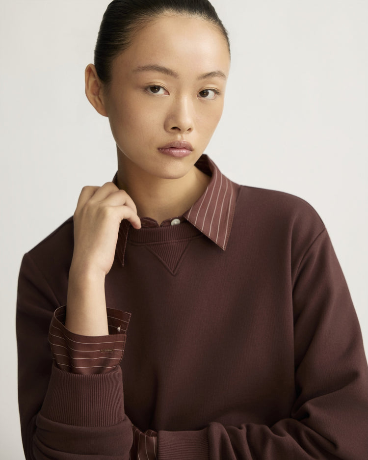 Kent Crewneck with Snaps in Oxblood