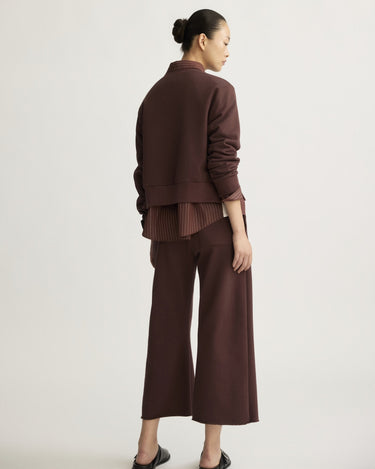 Kane Cropped Wide Sweatpants in Oxblood