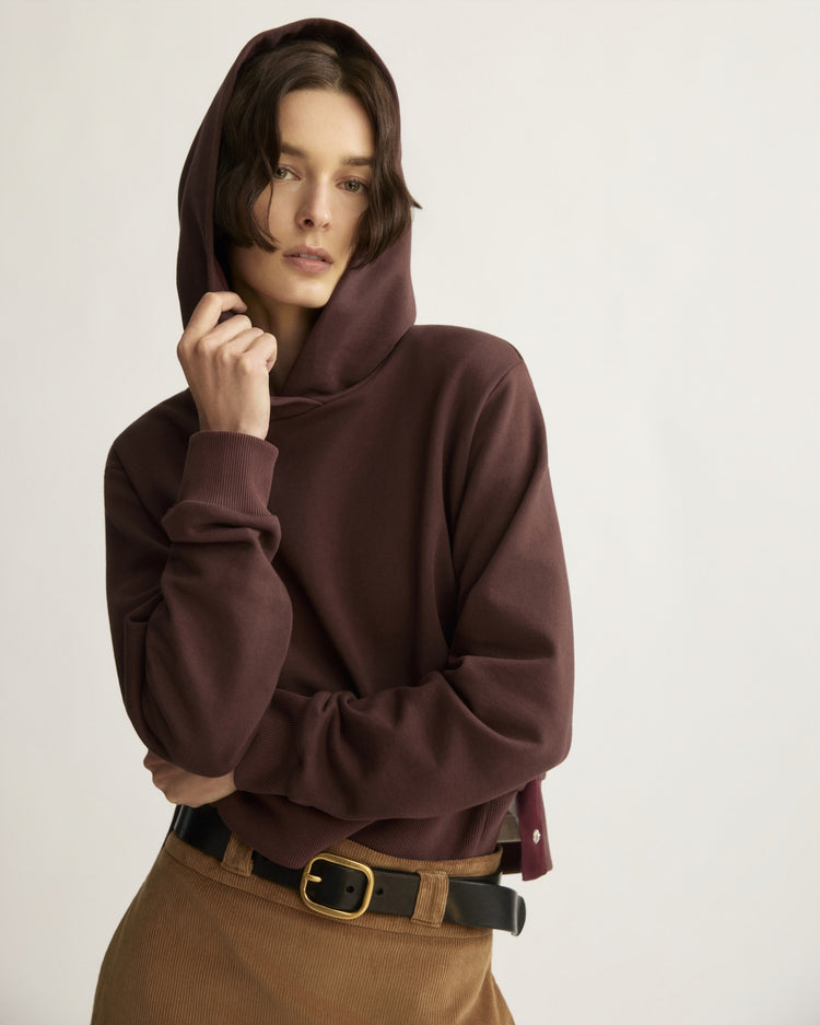 Morris Hoodie with Snaps in Oxblood