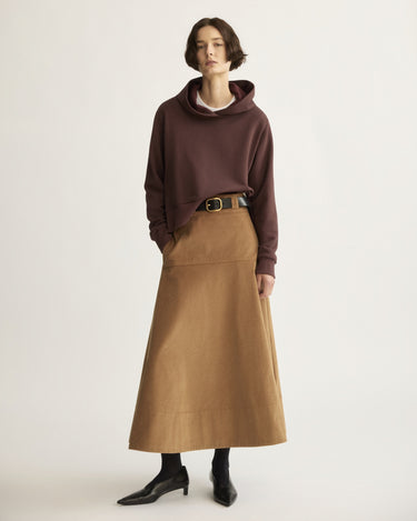 Elizabeth Long A-Line Skirt in Saddle