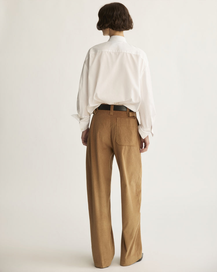 Downing Barrel Trouser in Saddle