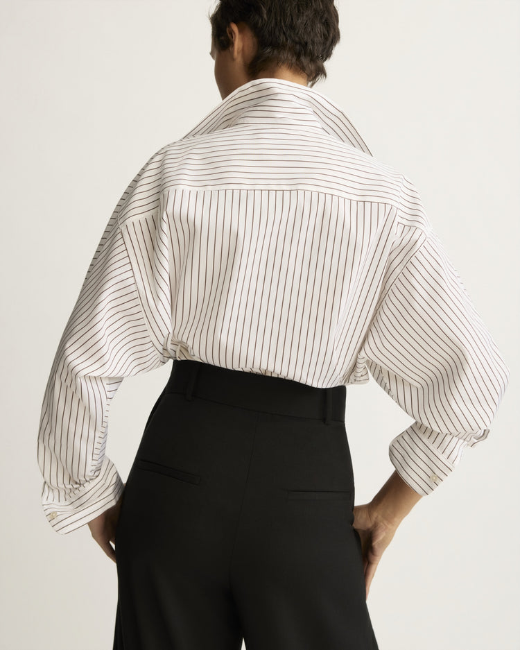 Crosby Striped Dolman Shirt in Chocolate Stripe