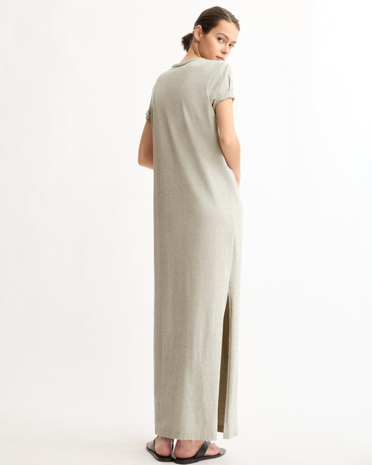 Hubert Short Sleeve Maxi Dress in Grey L / Grey