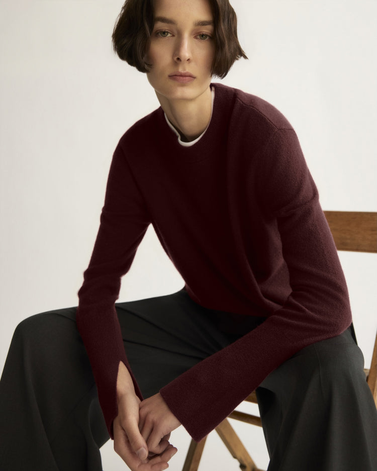 Warren Classic Crew Neck in Eggplant