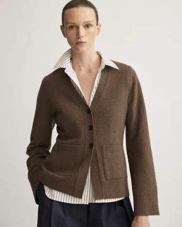 Bleeker Shaped Cardigan in Brownstone
