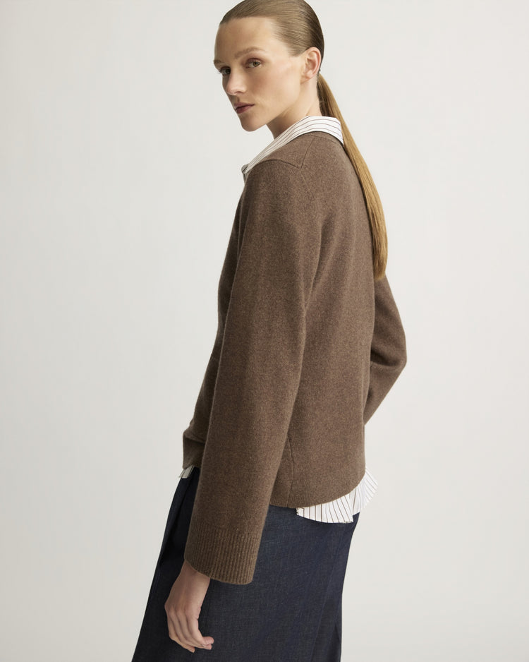 Bleeker Shaped Cardigan in Brownstone
