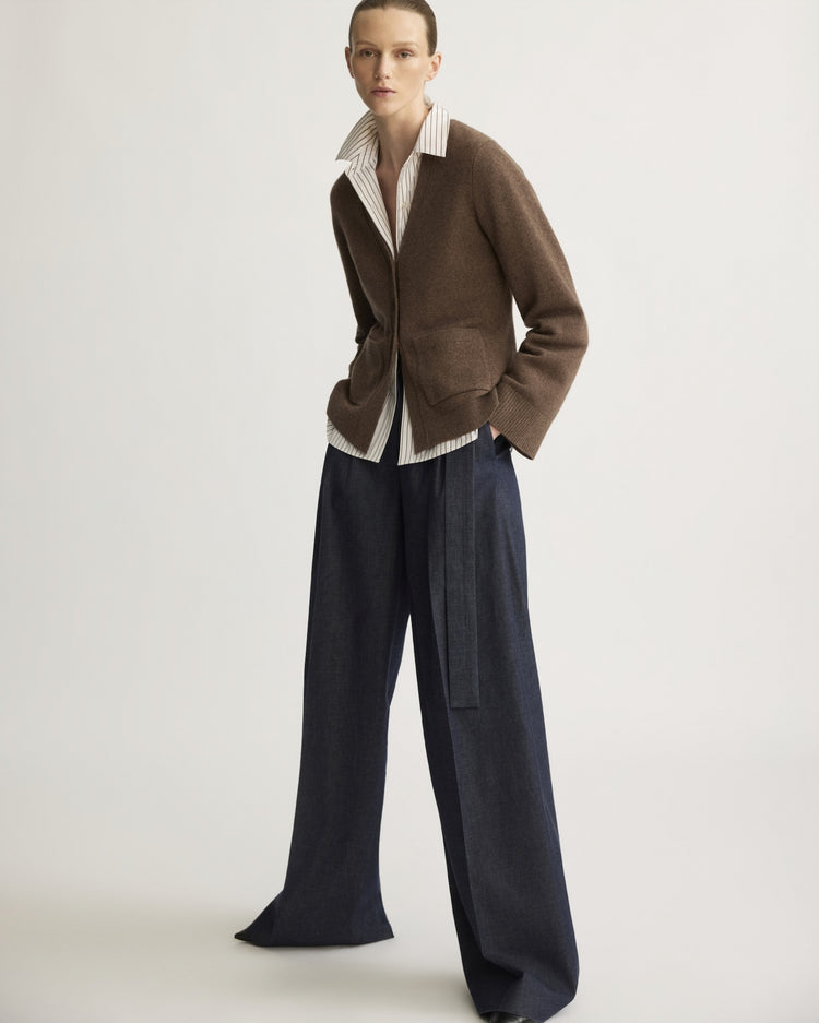 Bleeker Shaped Cardigan in Brownstone