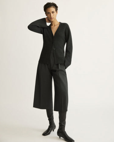 Bleeker Shaped Cardigan in Charcoal
