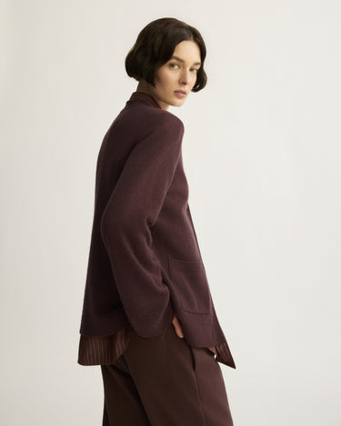 Bleeker Shaped Cardigan in Eggplant