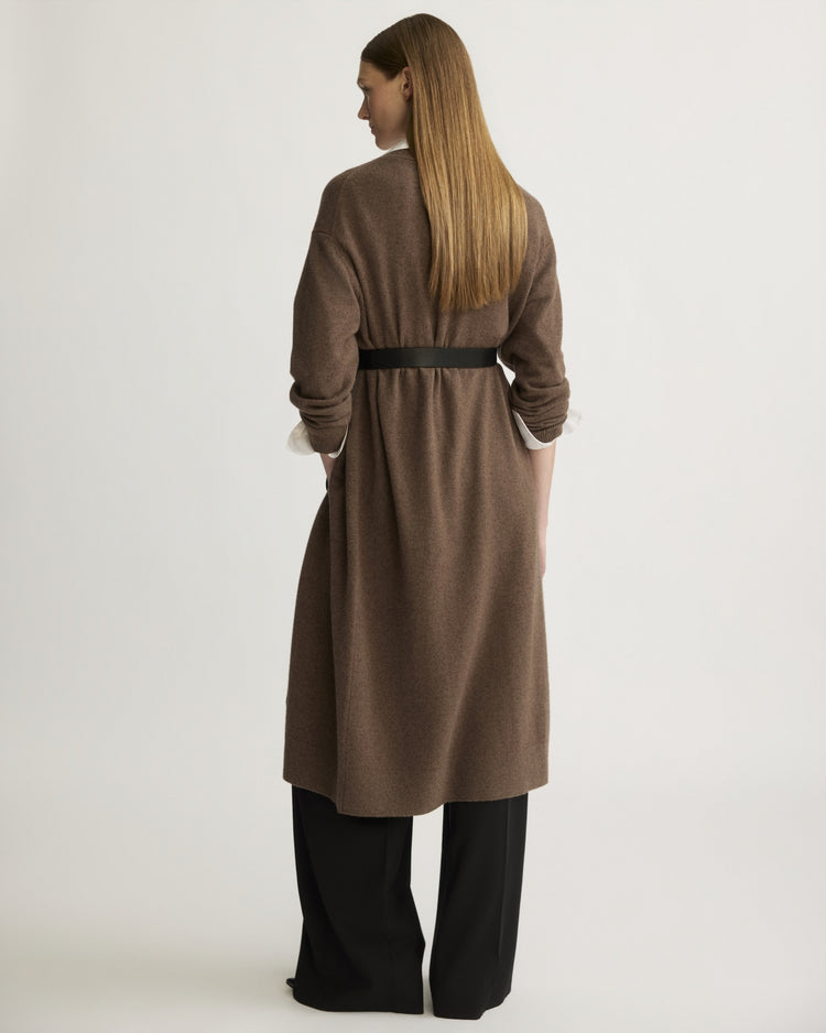 Lorimer Long Cardigan in Brownstone