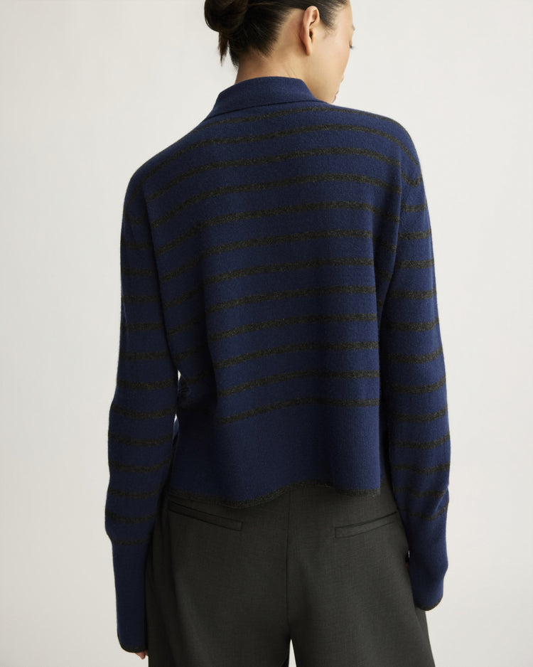 Broome Striped Polo in Indigo Stripe