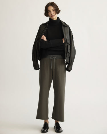 Kane Cropped Wide Sweatpants in Granite